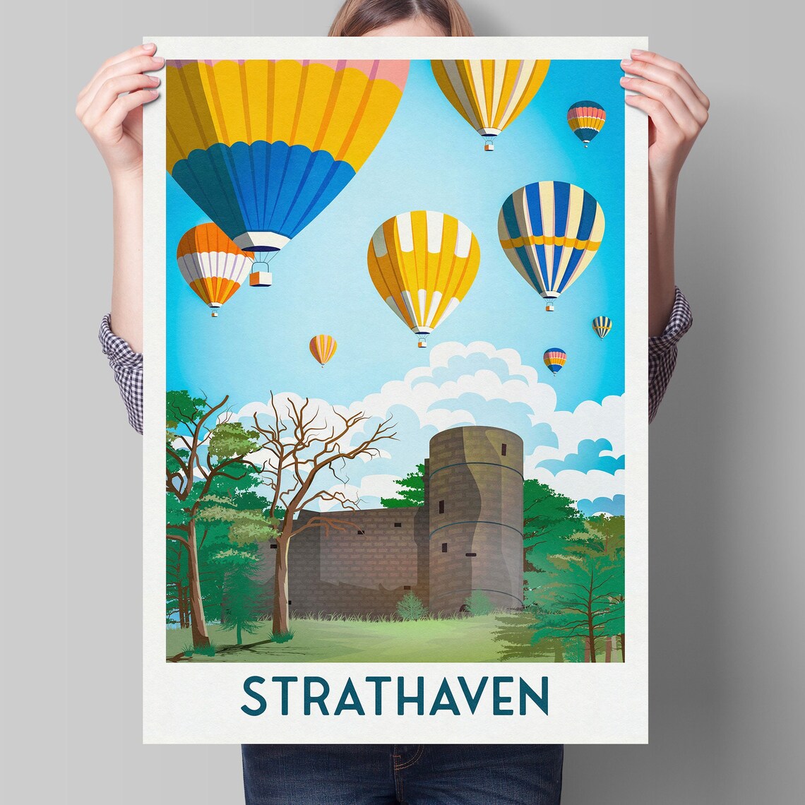 Strathaven Balloon Festival Scottish Art Print