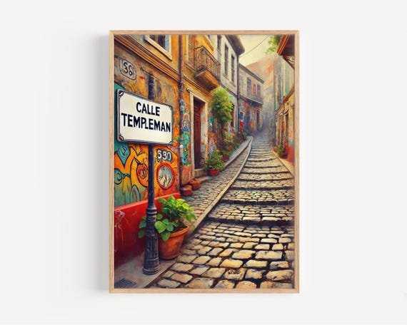 Valparaso Chile Street Sign Art Print Colorful Coastal Travel Poster
