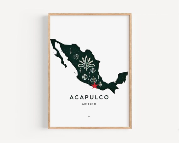 Mexico Acapulco Travel Poster, Home Decor Gift