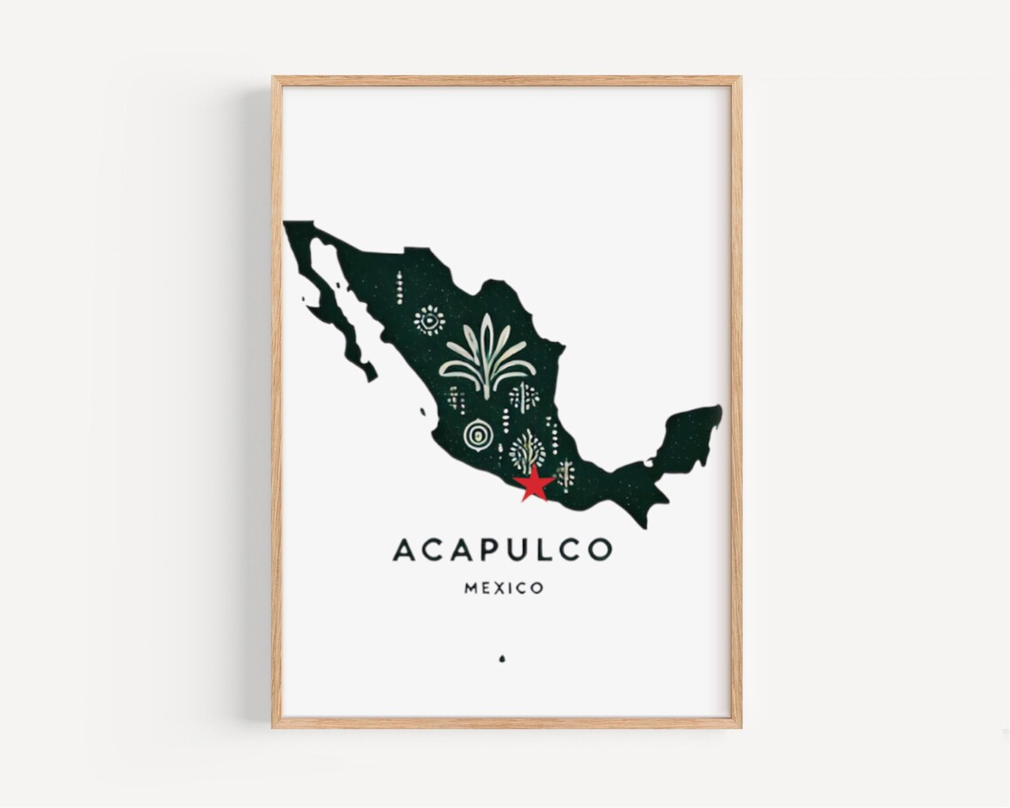 Mexico Acapulco Travel Poster, Home Decor Gift