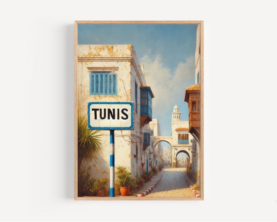 Gift Tunis Wall Art Tunisia Travel Poster African Decor Housewarming Souvenir Unique Idea