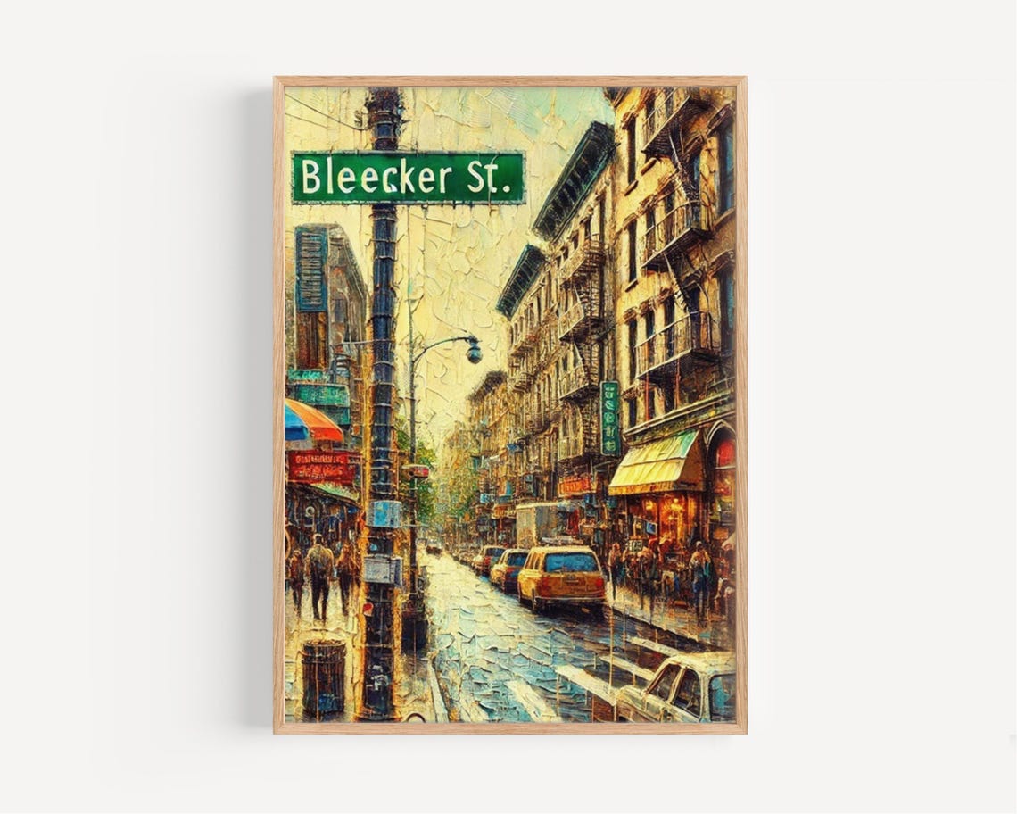 Bleecker Street Manhattan Cityscape Painterly New York Poster