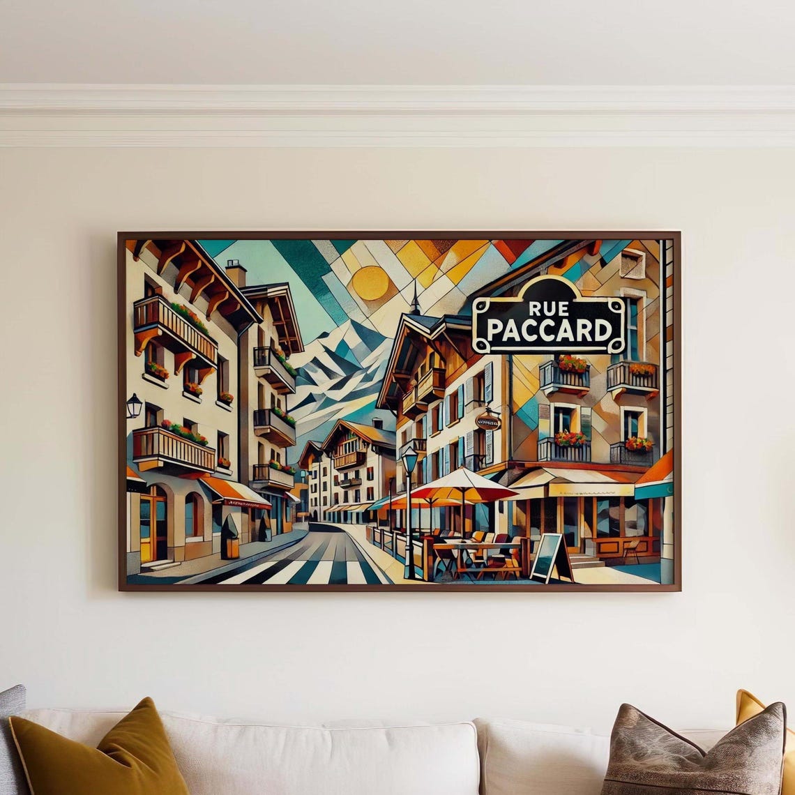 Rue Paccard Wall Art Print France Travel Poster French Gift Housewarming Decor Paris Street Scene Vintage Style Home