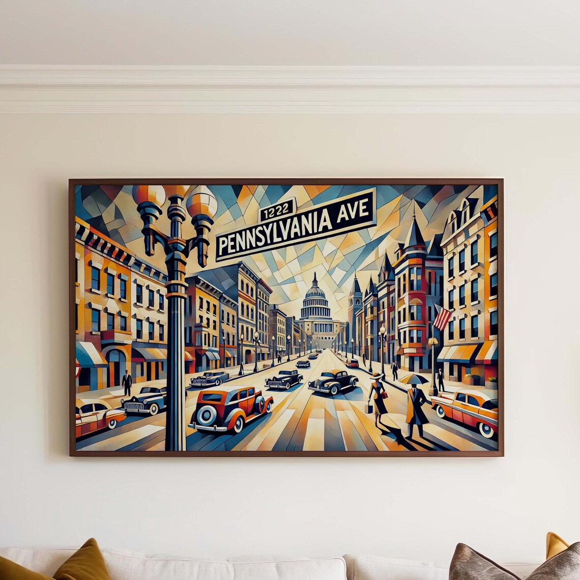 Pennsylvania Avenue Washington DC Cubist Style Capitol Art Poster