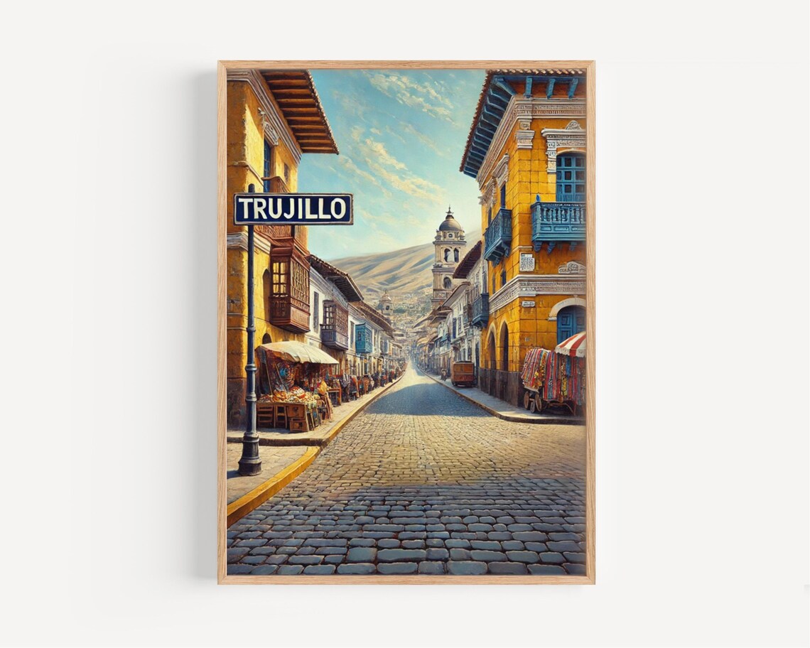 Trujillo Peru Travel Poster, South America Souvenir