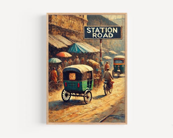 Chittagong Bangladesh Art Print Vintage Station Road Travel Poster