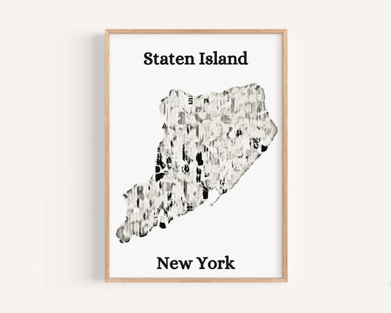 Staten Island Map Art Print New York City Travel Poster