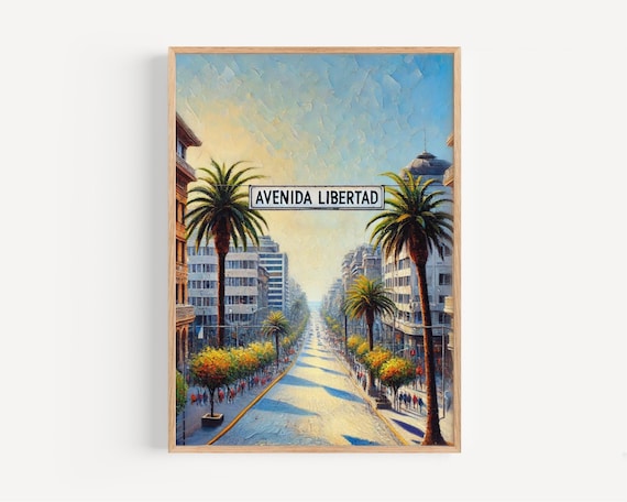 Chile Avenida Libertad Wall Art Print South Travel Poster Gift Housewarming Decor Unique Chilean For Home Office
