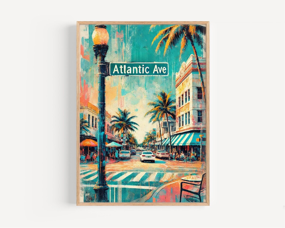 Atlantic Ave, Delray Beach Florida Travel Poster
