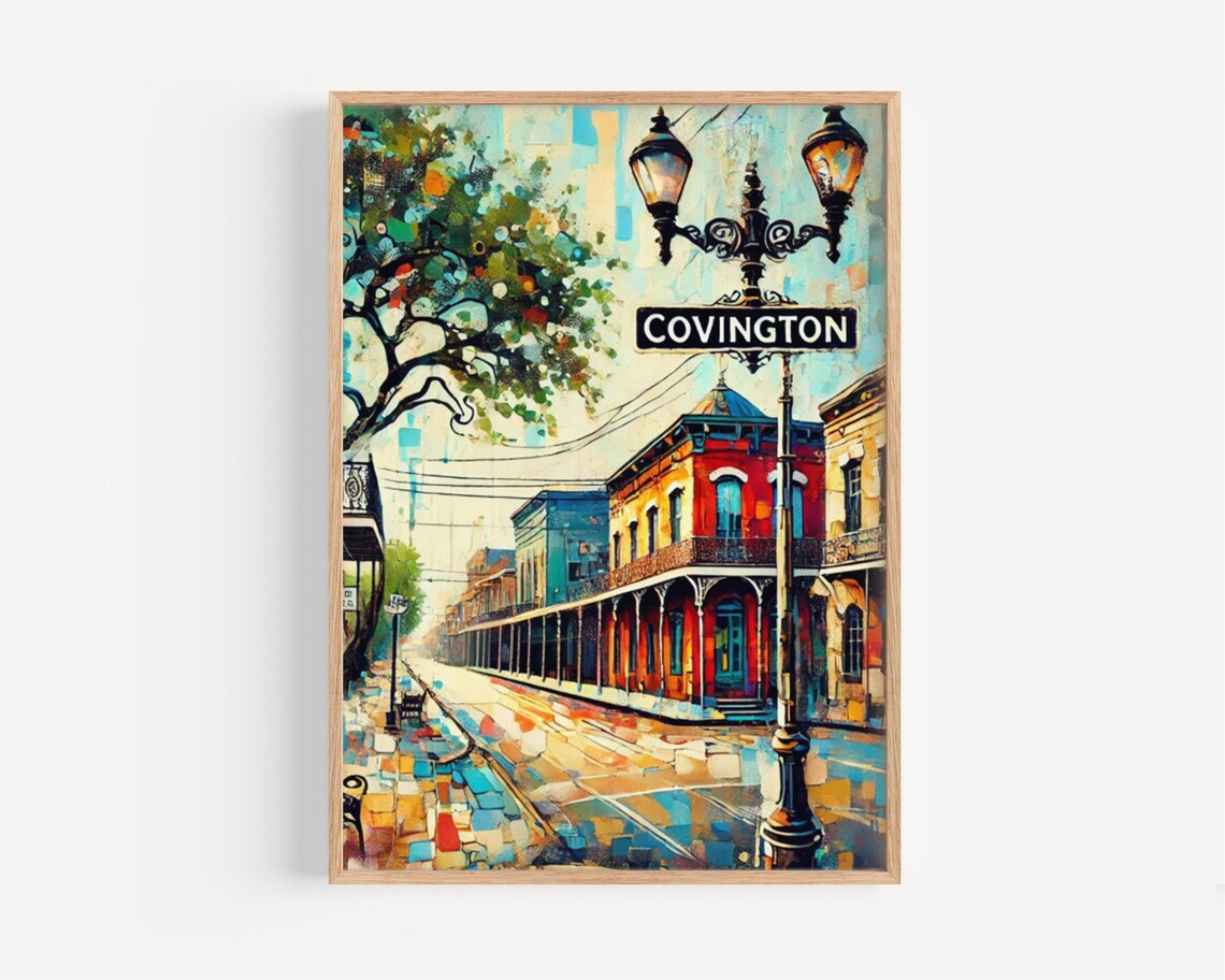 Covington Louisiana Travel Poster, Art Print