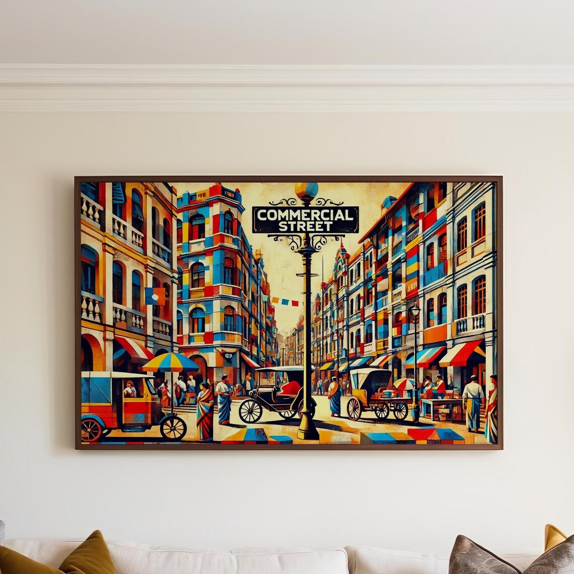 Commercial Street Bengaluru Travel Poster, Karnataka