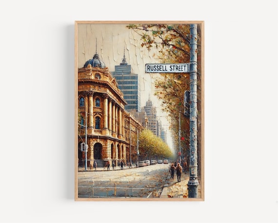 Melbourne Russell Street Historic Dome Landmark Oil Painting Poster