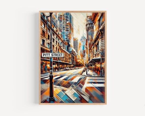 Pitt Street Sydney Australia Cityscape Vibrant Street Art Poster