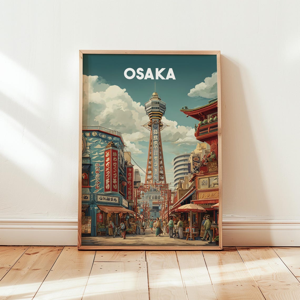 Osaka Japan Travel Poster Vintage Wall Art Print Japanese Home Decor Retro Asia City Illustration Wanderlust Gift Living Room