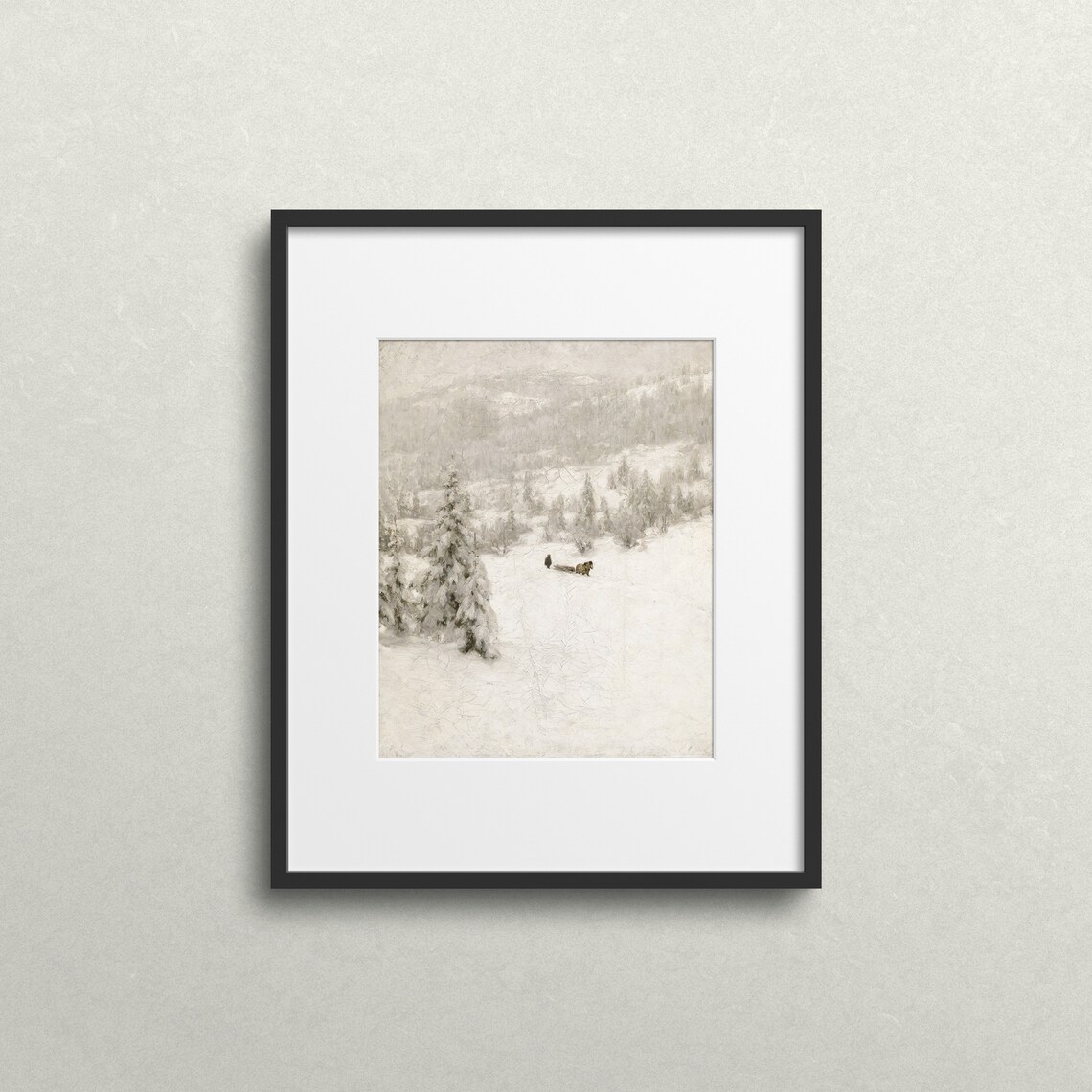 Christmas Tree Cutting, White Winter Art Print - Image 2