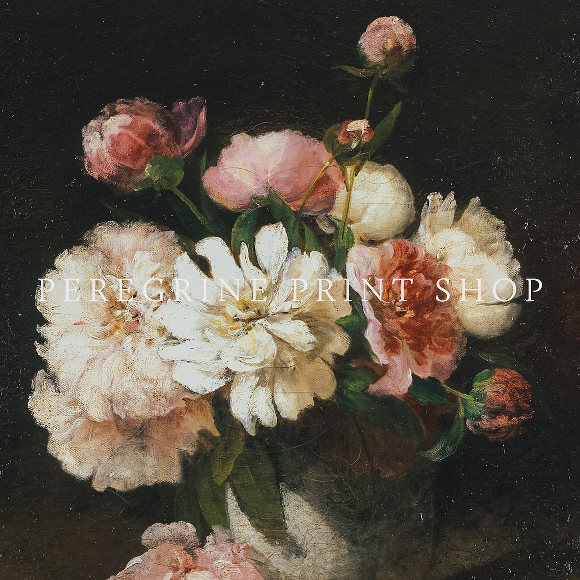 Peony Vase Spring Vintage Floral Wall Art Print - Image 2
