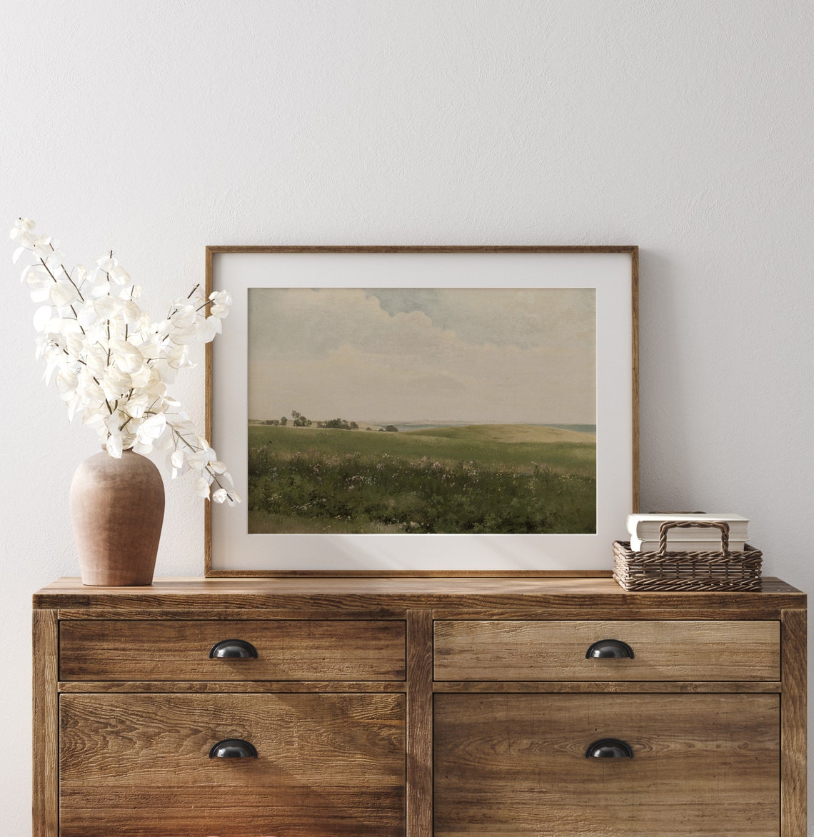 Green Field Of Grass Countryside Field Countryside Landscape Oil Painting Summer Landscape French Country Art L11 - Image 3