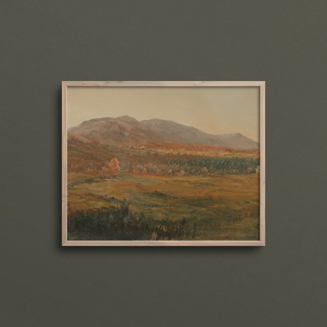 Autumn Mountain Valley Amber Rolling Hills Vintage Art Print - Image 3