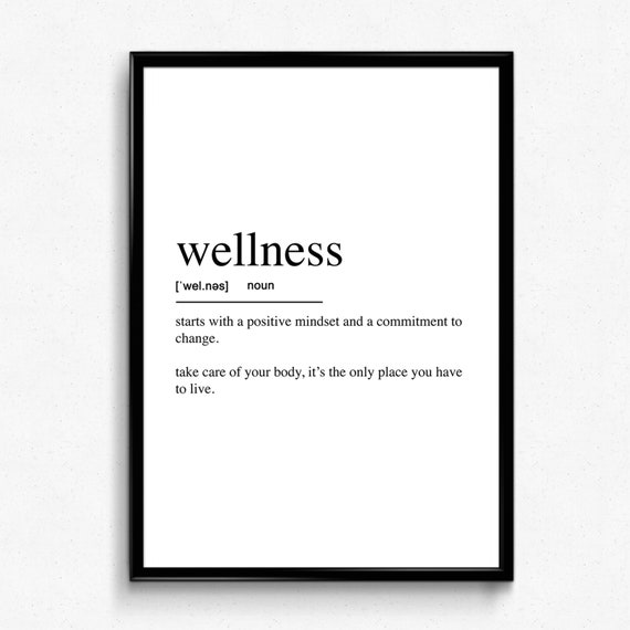 Wellness Definition Print, Modern Scandinavian Poster