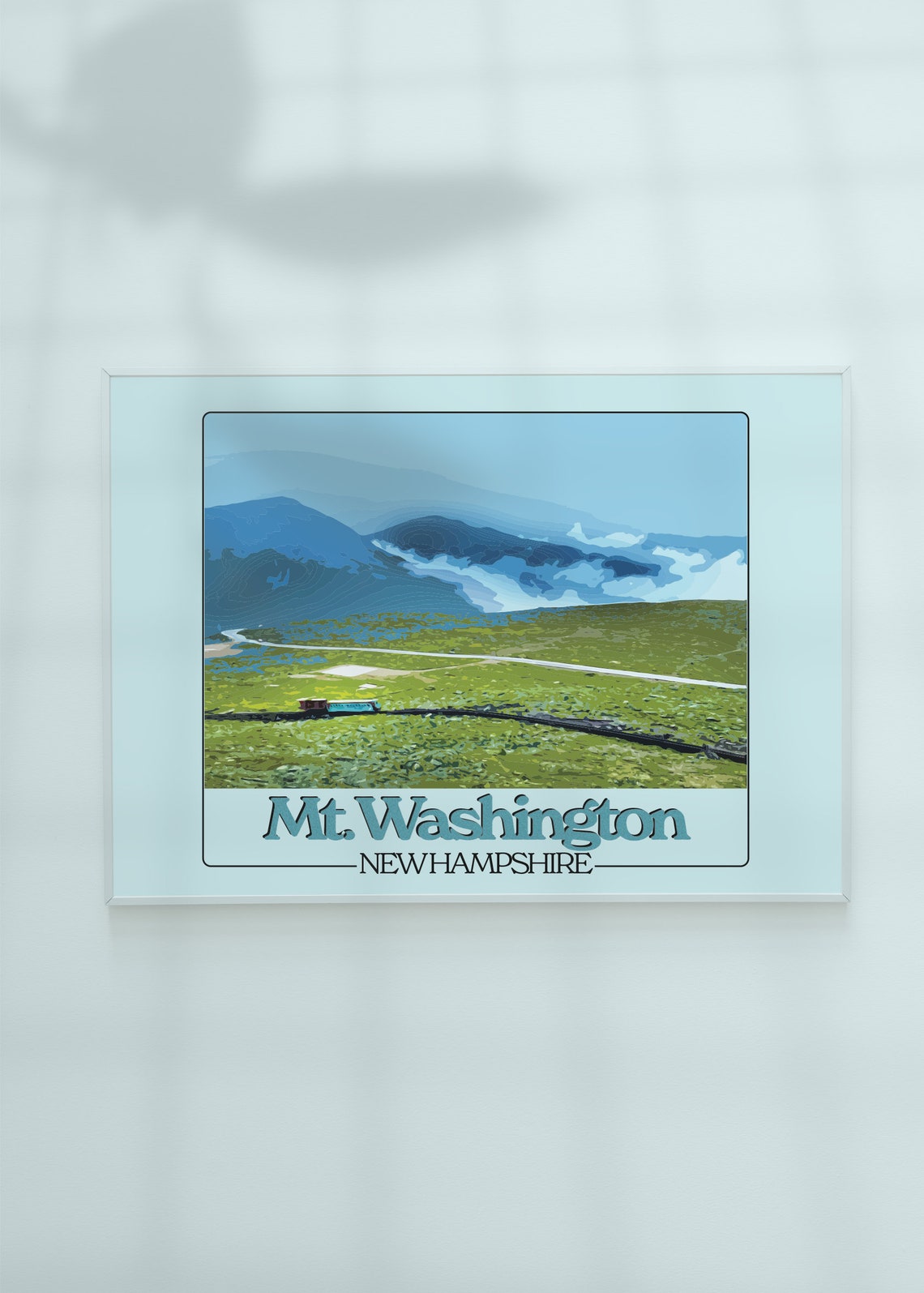 Mt. Washington New Hampshire Mountain Railway Scenic Travel Poster