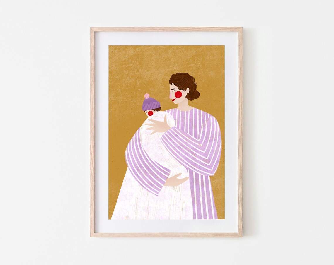 Woman With The Little One Motherhood Art Print