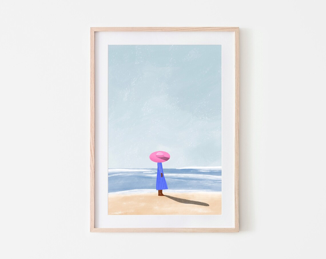 Ocean View Mindful Art Print, Peaceful Nature Poster