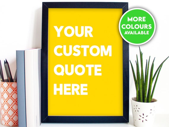 Custom Quote Print Wall Art Your Poster Personalised Plain Text Typography
