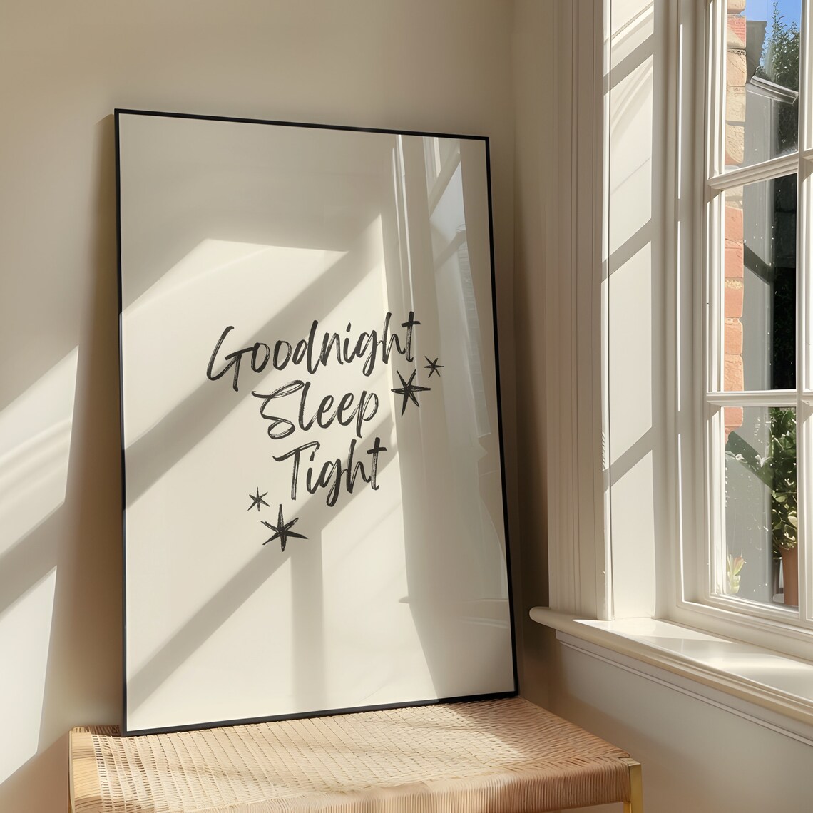 Goodnight Sleep Tight Quote Nursery Art Print