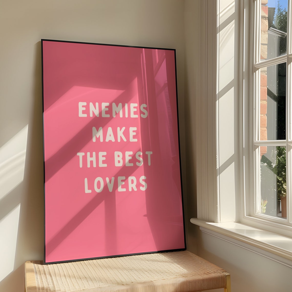 Enemies Make The Best Lovers Hot Pink Romance Book Quote Poster