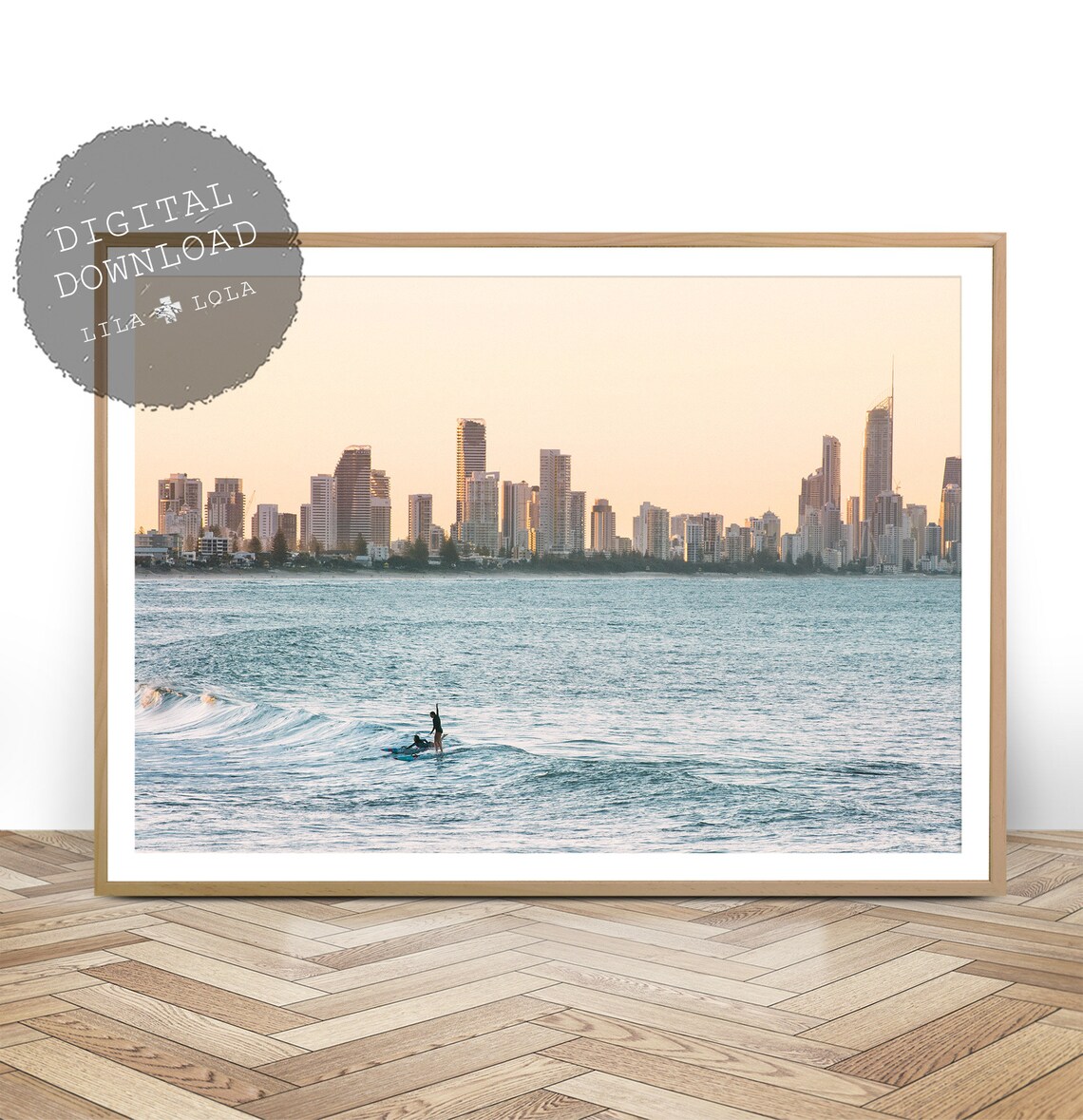 Surfers Paradise Coastal Australian Travel Poster