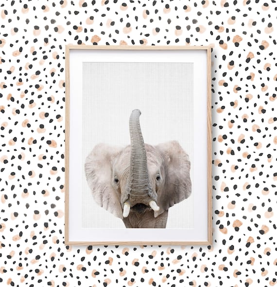Baby Elephant Safari Nursery Art Print