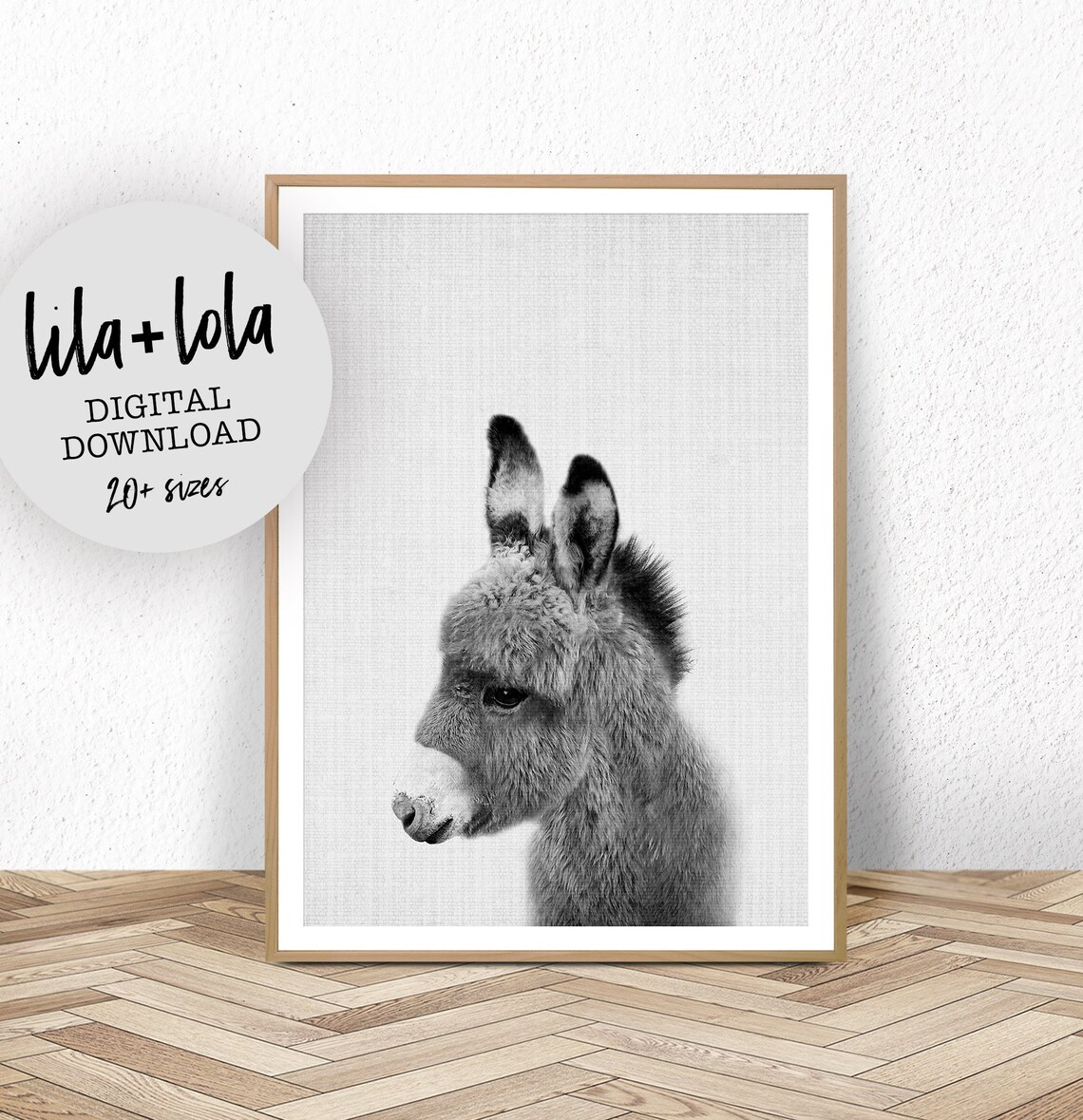 Baby Donkey Nursery Animal Wall Art Print
