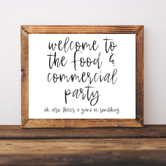 Football Party Decor Food And Commercial Sign, Gameday