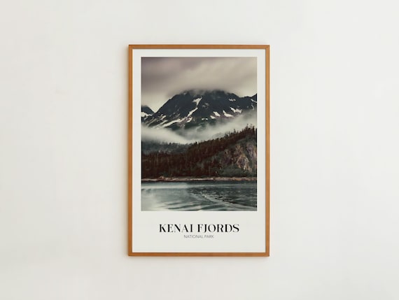 Kenai Fjords National Park Misty Alaska Mountains Fjord Photo Print