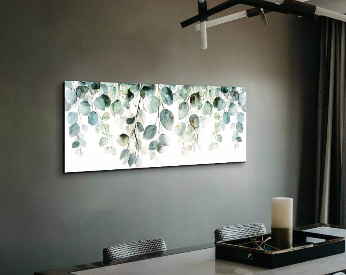 Watercolor Hanging Eucalyptus Vines in Soft Sage Green Poster