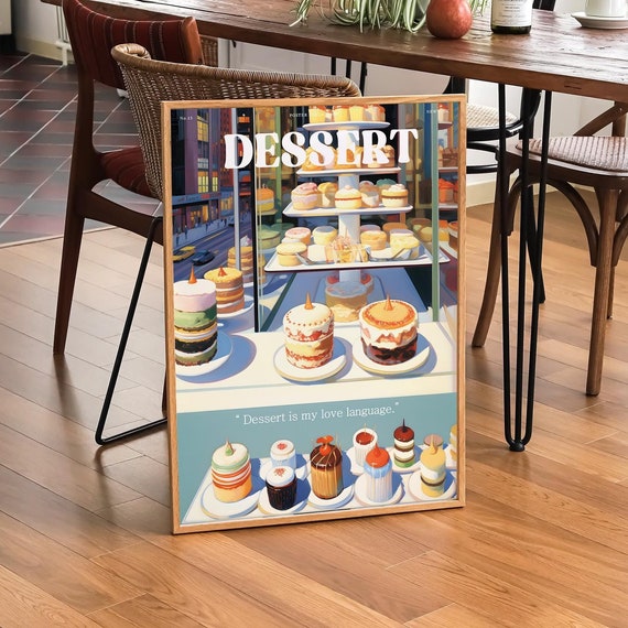 Dessert Foodie Art Print Modern Kitchen Decor Cafe Art Print Wayne Thiebaud Wall Art Trendy Kitchen Poster Cake Shop Print