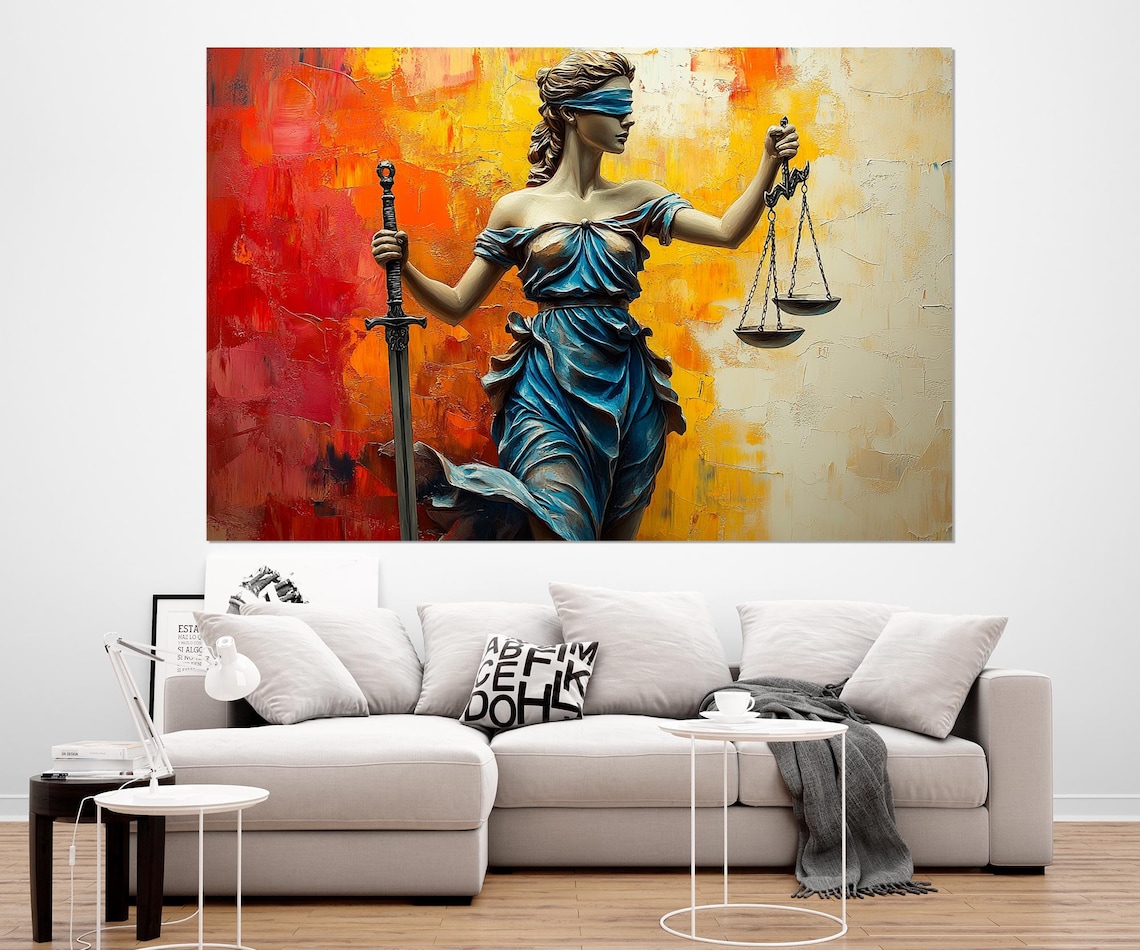 Abstract Lady Justice Art Print, Lawyer Office Decor - Image 2