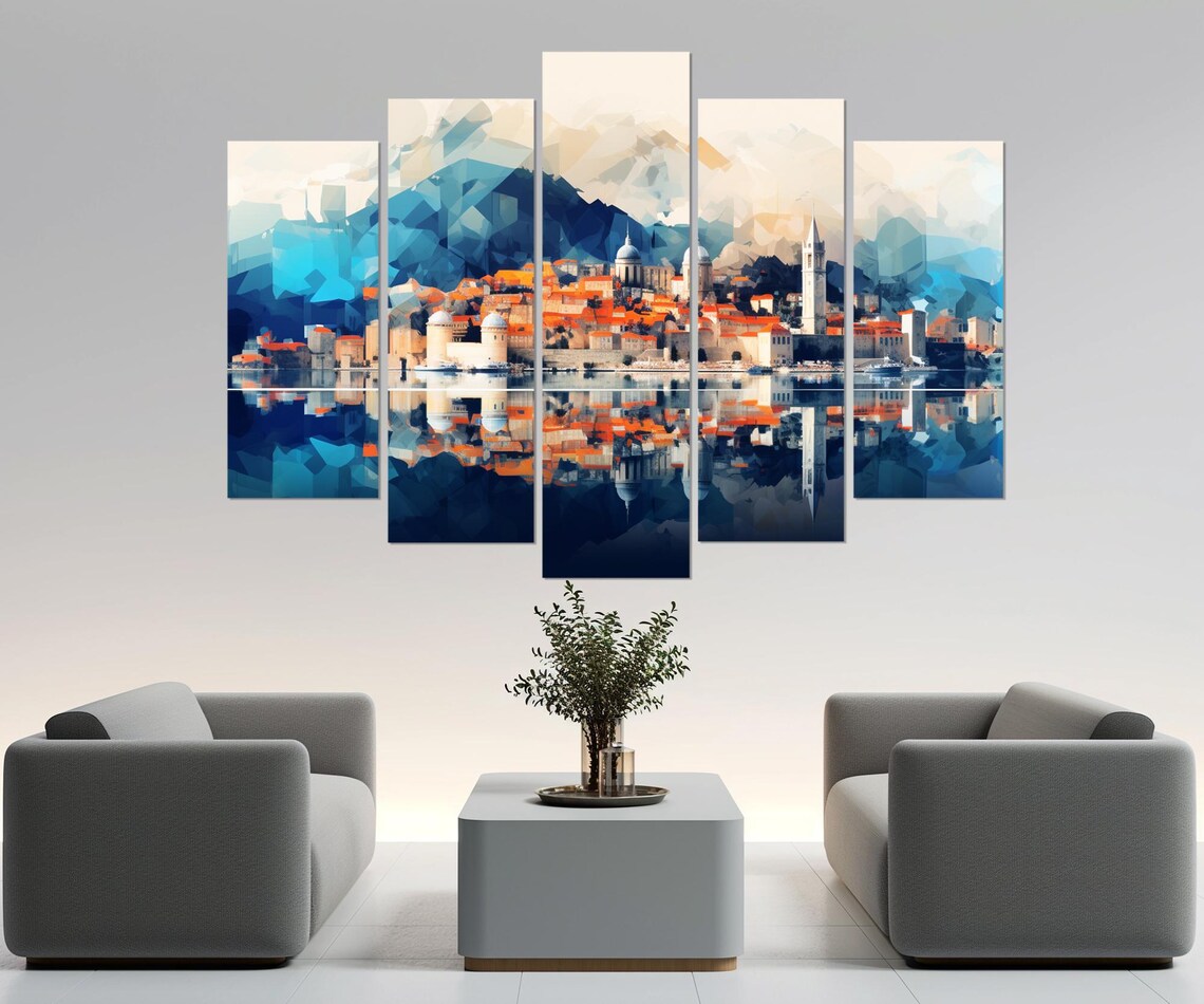 Abstract Dubrovnik Painting, Croatia Art Poster - Image 4