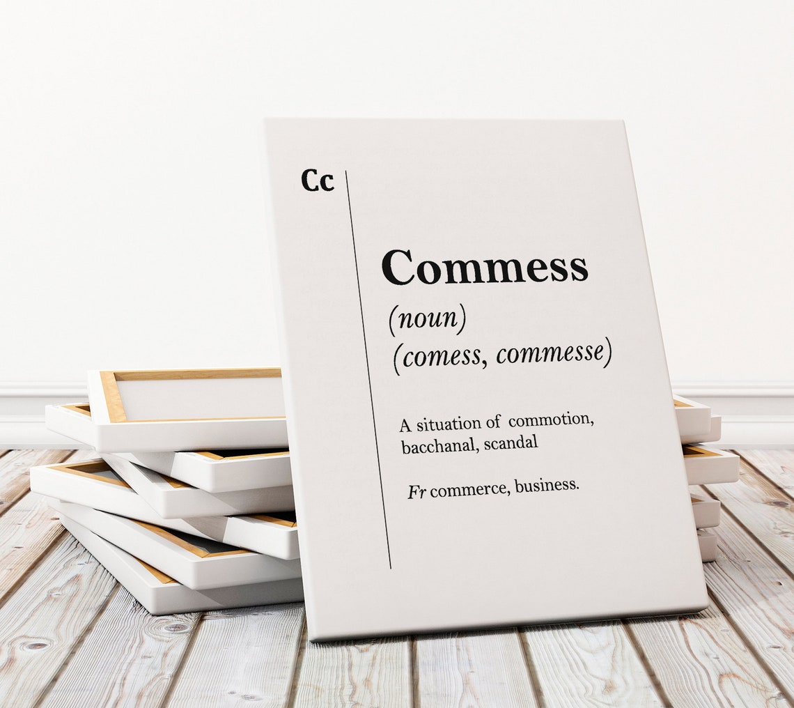 Commess Definition French Dictionary Word Typography Office Wall Art - Image 3