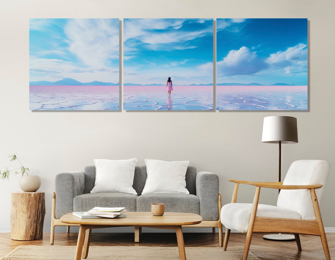 Salar De Uyuni Bolivia Salt Flats Mirror Reflection Blue Sky Poster - Image 2