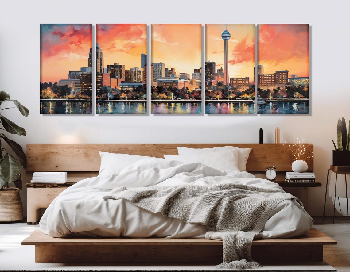 San Antonio Sunset Skyline River Tower Of The Americas Texas Poster - Image 3