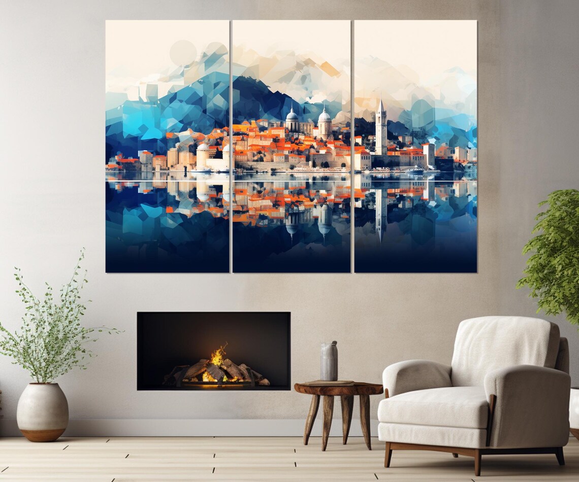Abstract Dubrovnik Painting, Croatia Art Poster - Image 3