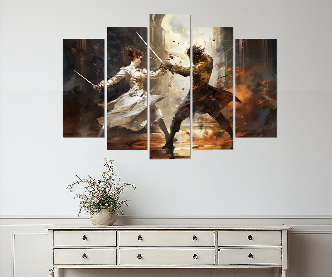 Vintage Fencing Abstract Art Print for Fencer Decor - Image 3