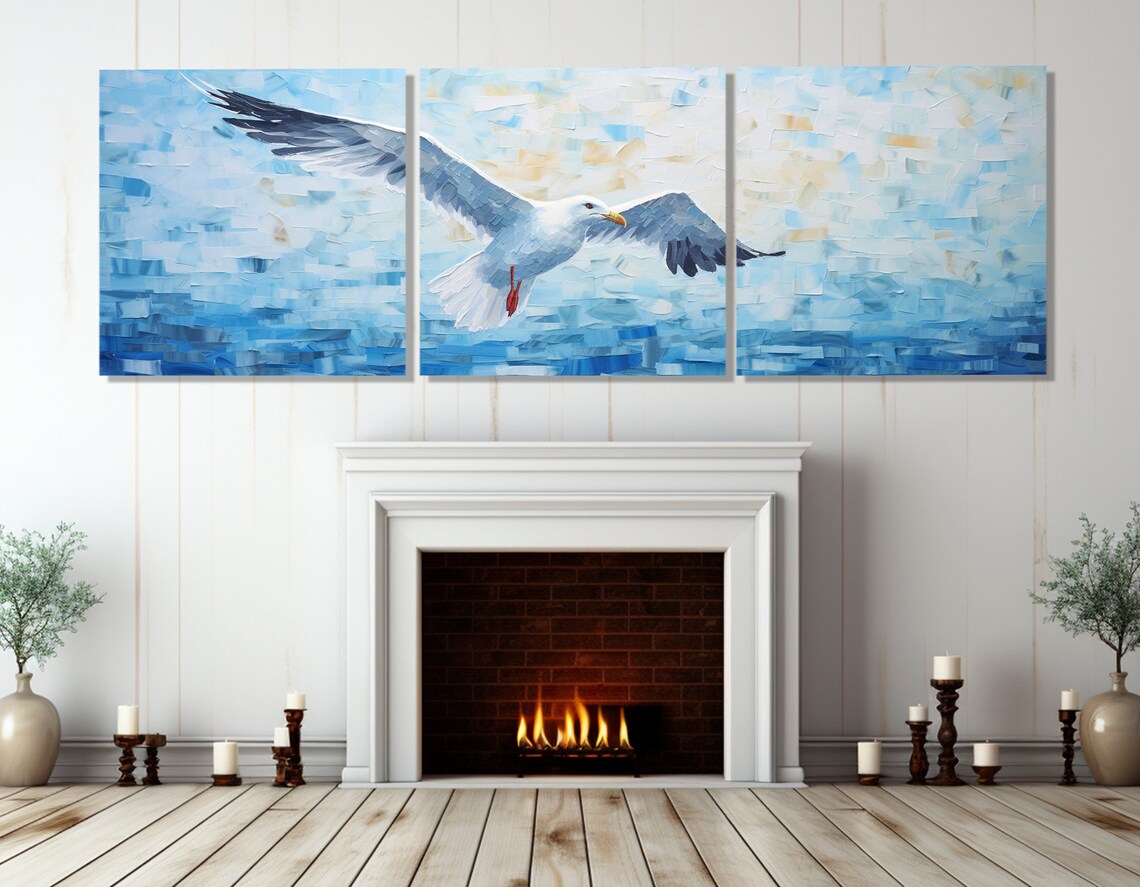 Minimalist Seagull Art Print, Birds Wall Poster - Image 3