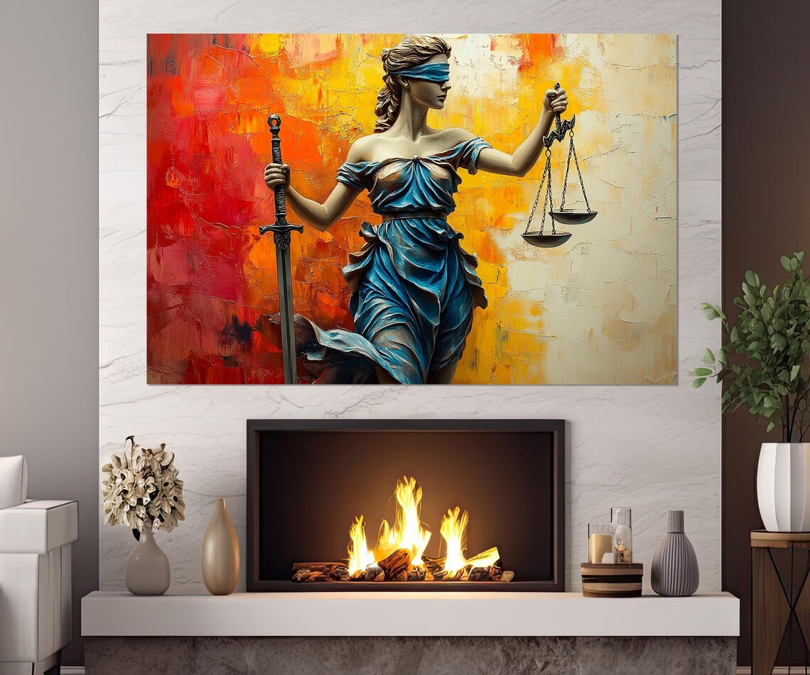 Abstract Lady Justice Art Print, Lawyer Office Decor