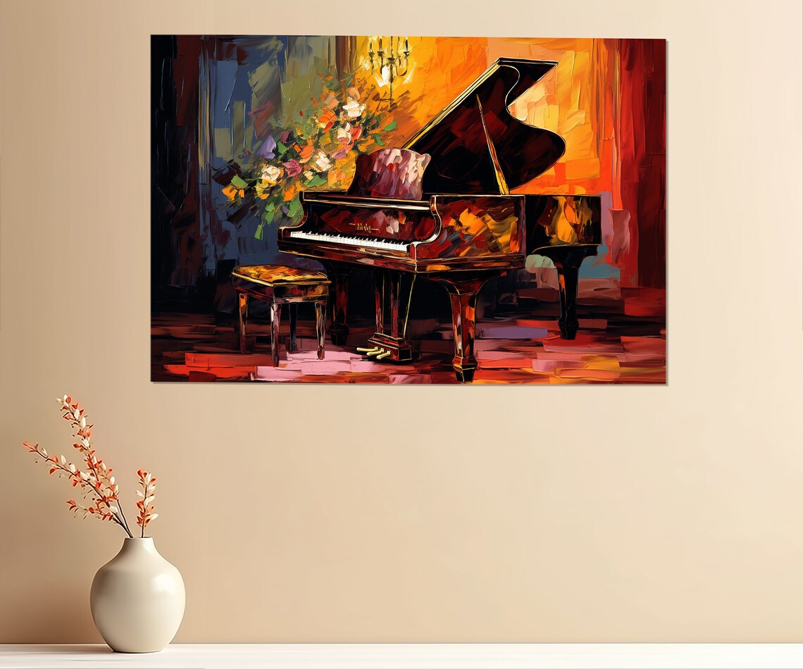 Grand Piano Abstract Art Print, Piano Bar Decor - Image 3