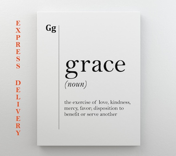 Grace Print Definition Grace Print Grace Art Modern Print Minimalism Scandinavian Art Typography Dictionary Art Minimalist Wall Art