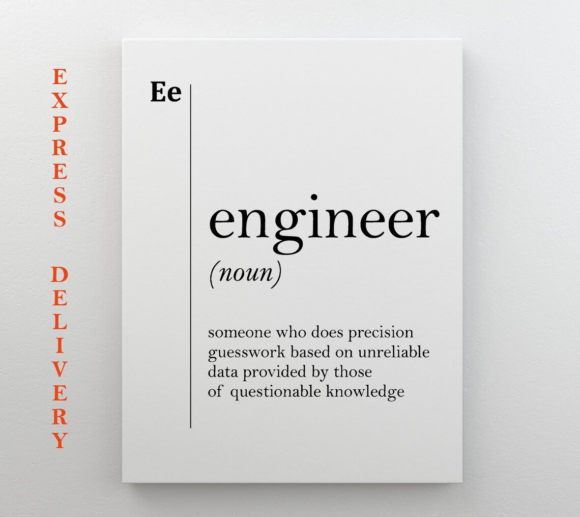 Engineer Definition Art Print, Engineer Gift