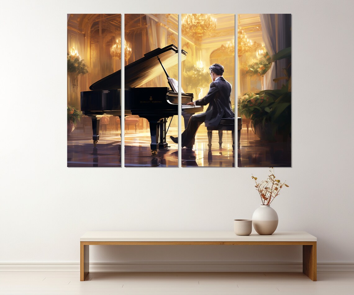 Abstract Pianist at the Grand Piano, Art Print - Image 2