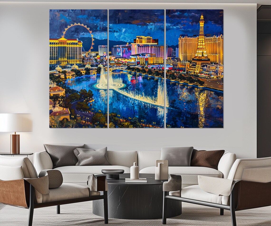 Las Vegas Skyline Travel Poster, City Wall Art Print - Image 4